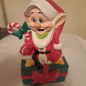 Disney Dopey  Schmid vintage 1986 Christmas music box Jingle Bells Excellent
